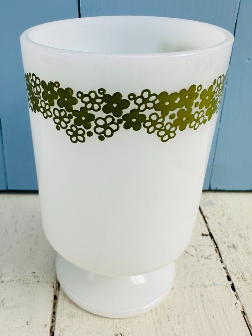 Vintage 60's Pyrex Crazy Daisy Footed Coffee Mug Pedestal Coffee Cup Retro Mug - Picture 6 of 11